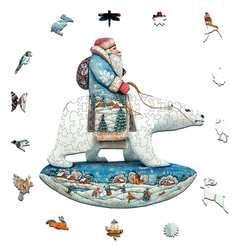 Rubbyoo Santa Polar Bear - Wooden Jigsaw Puzzle - image 8