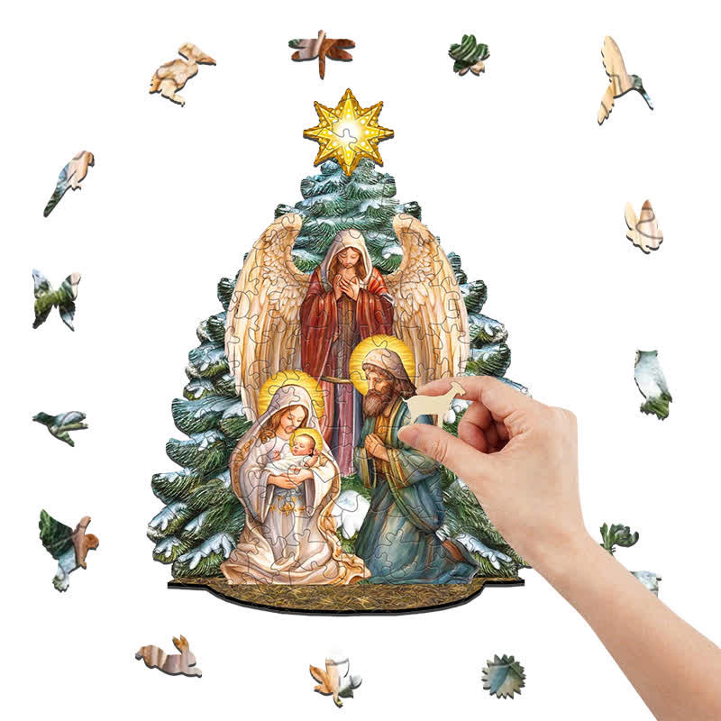 Rubbyoo Holy Family with Angel - Wooden Jigsaw Puzzle - image 1