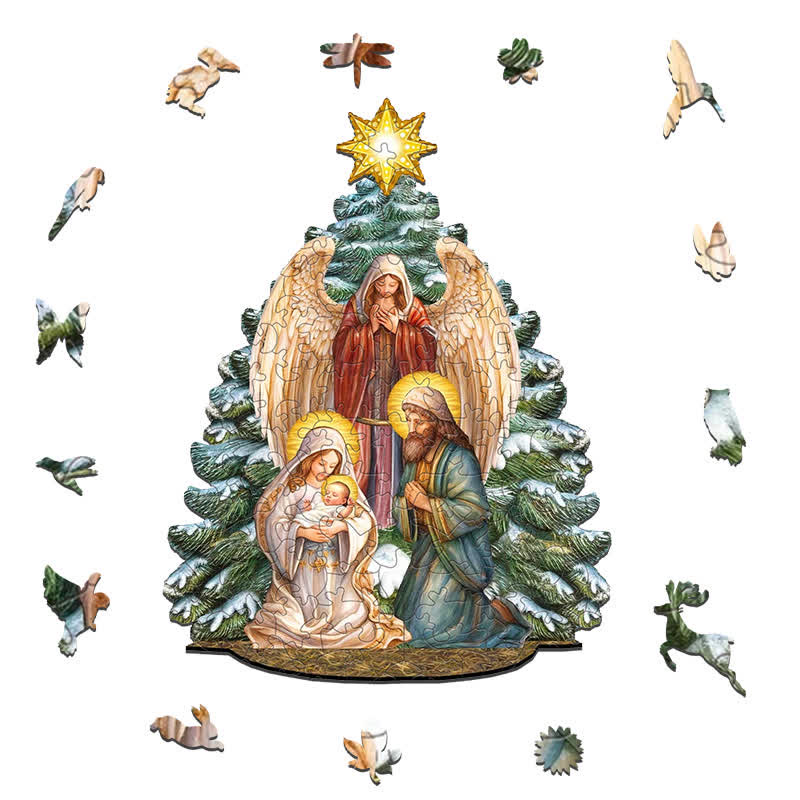 Rubbyoo Holy Family with Angel - Wooden Jigsaw Puzzle - image 7