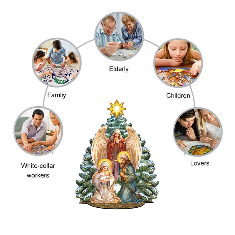 Rubbyoo Holy Family with Angel - Wooden Jigsaw Puzzle - image 5