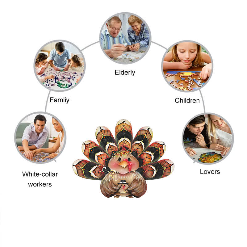 Rubbyoo Thankful Turkey Sitter - Wooden Jigsaw Puzzle - image 4