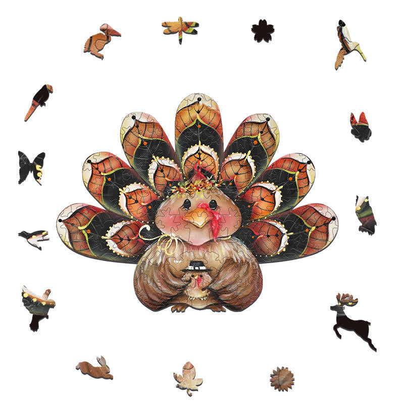 Rubbyoo Thankful Turkey Sitter - Wooden Jigsaw Puzzle - image 8