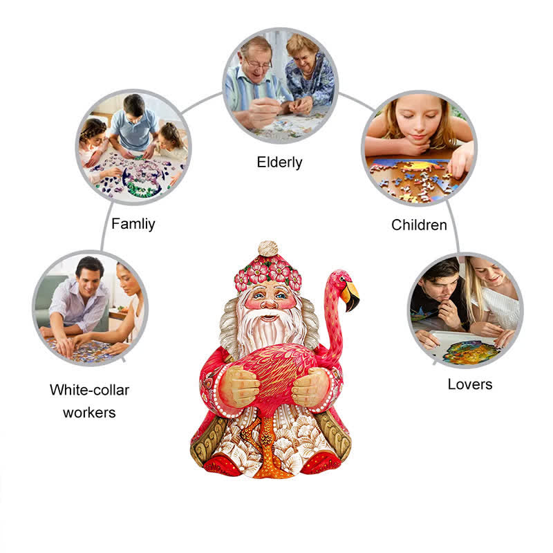 Rubbyoo Flamingo Santa Christmas - Wooden Jigsaw Puzzle - image 9