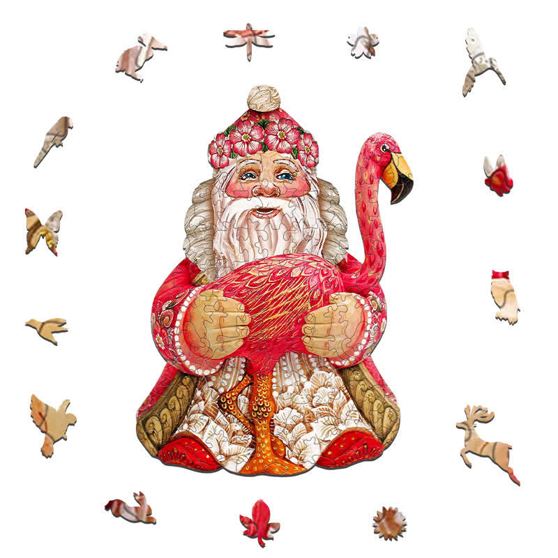 Rubbyoo Flamingo Santa Christmas - Wooden Jigsaw Puzzle - image 6