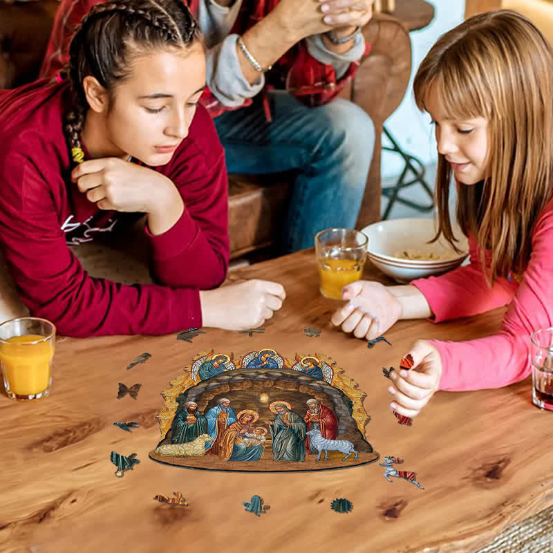 Rubbyoo Nativity Scene with Angels - Wooden Jigsaw Puzzle - image 6