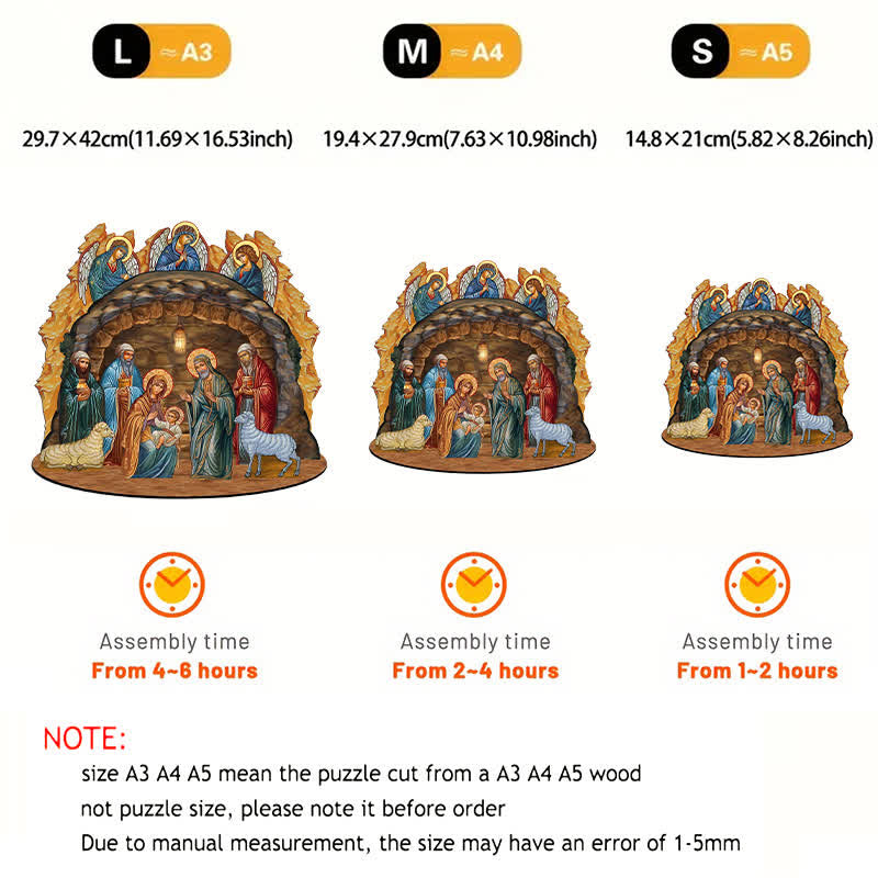 Rubbyoo Nativity Scene with Angels - Wooden Jigsaw Puzzle - image 7