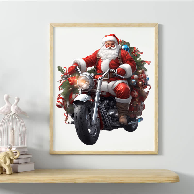 Rubbyoo Cool Santa Claus on a Motorbike - Wooden Jigsaw Puzzle - image 3