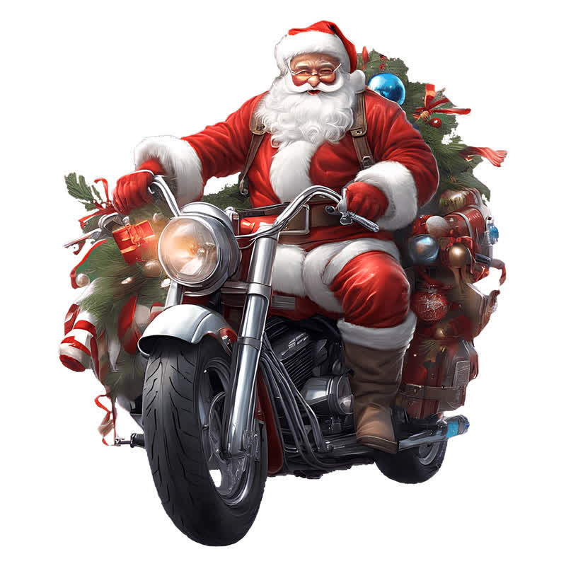 Rubbyoo Cool Santa Claus on a Motorbike - Wooden Jigsaw Puzzle - A3 - Wooden Gift Packaging - image 0
