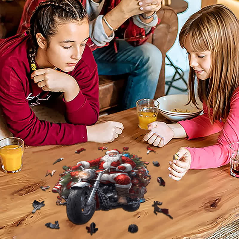 Rubbyoo Cool Santa Claus on a Motorbike - Wooden Jigsaw Puzzle - image 4