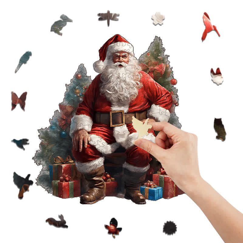 Rubbyoo Merry Christmas Santa Claus - Wooden Jigsaw Puzzle - image 3
