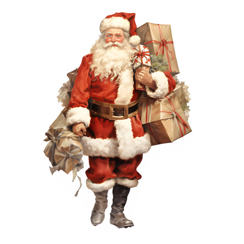 Rubbyoo Santa Claus Carries A Heavy Bag - Wooden Jigsaw Puzzle - A3 - Wooden Gift Packaging - image 0