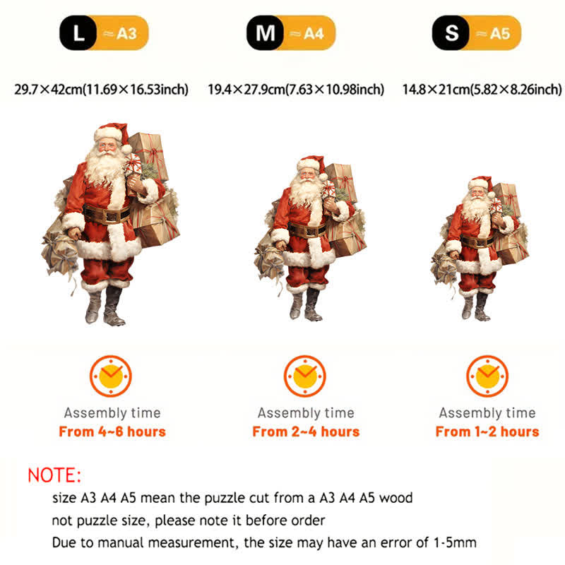 Rubbyoo Santa Claus Carries A Heavy Bag - Wooden Jigsaw Puzzle - image 3