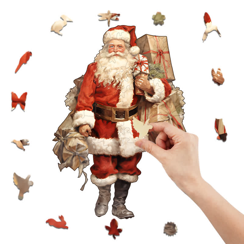 Rubbyoo Santa Claus Carries A Heavy Bag - Wooden Jigsaw Puzzle - image 4