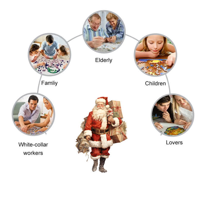 Rubbyoo Santa Claus Carries A Heavy Bag - Wooden Jigsaw Puzzle - image 9