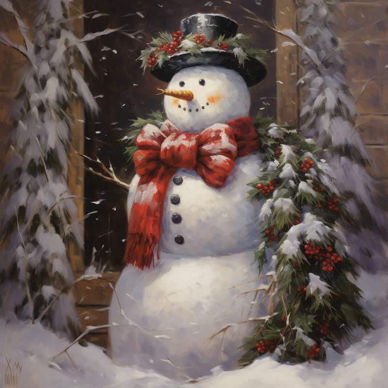 Rubbyoo Victorian Christmas Snowman - Wooden Jigsaw Puzzle - A2 - Wooden Gift Packaging - image 0