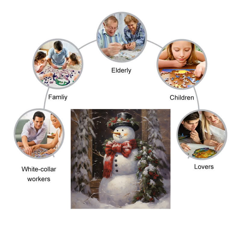 Rubbyoo Victorian Christmas Snowman - Wooden Jigsaw Puzzle - image 2