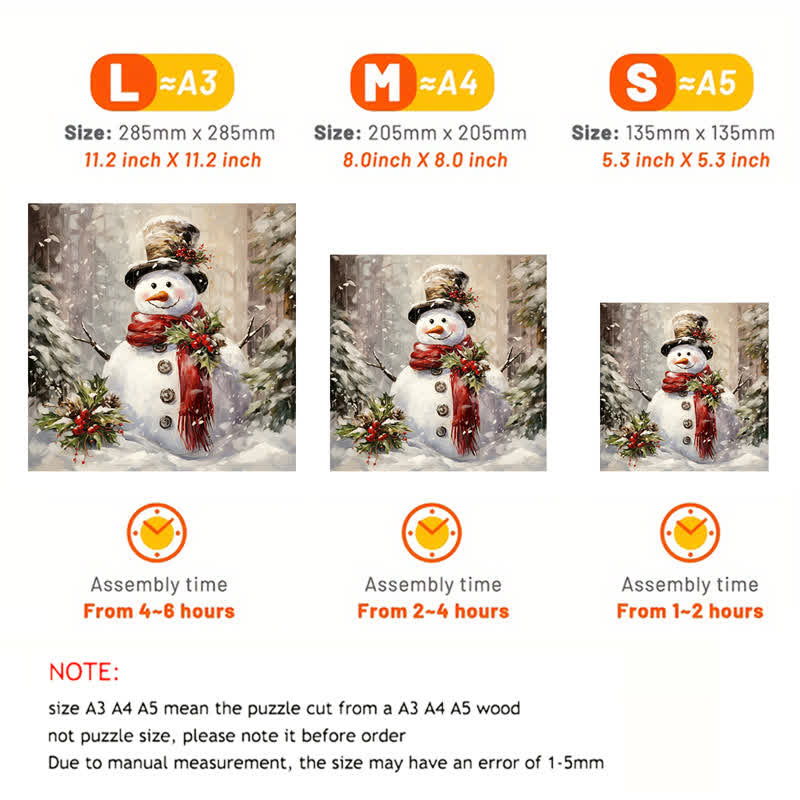 Rubbyoo Birch Forest Christmas Snowman - Wooden Jigsaw Puzzle - image 4