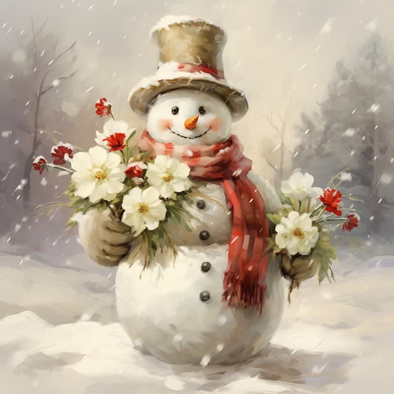 Rubbyoo Christmas decoration Vintage Snowman - Wooden Jigsaw Puzzle - A2 - Wooden Gift Packaging - image 0