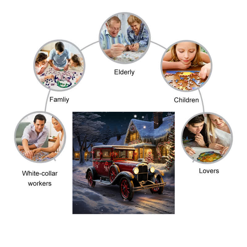 Rubbyoo Red Truck Christmas - Wooden Jigsaw Puzzle - image 2