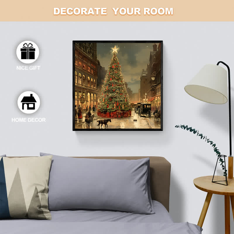 Rubbyoo Christmas City Street At Night - Wooden Jigsaw Puzzle - image 2