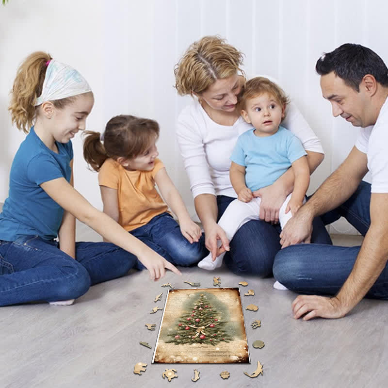 Rubbyoo Vintage Christmas Tree - Wooden Jigsaw Puzzle - image 2