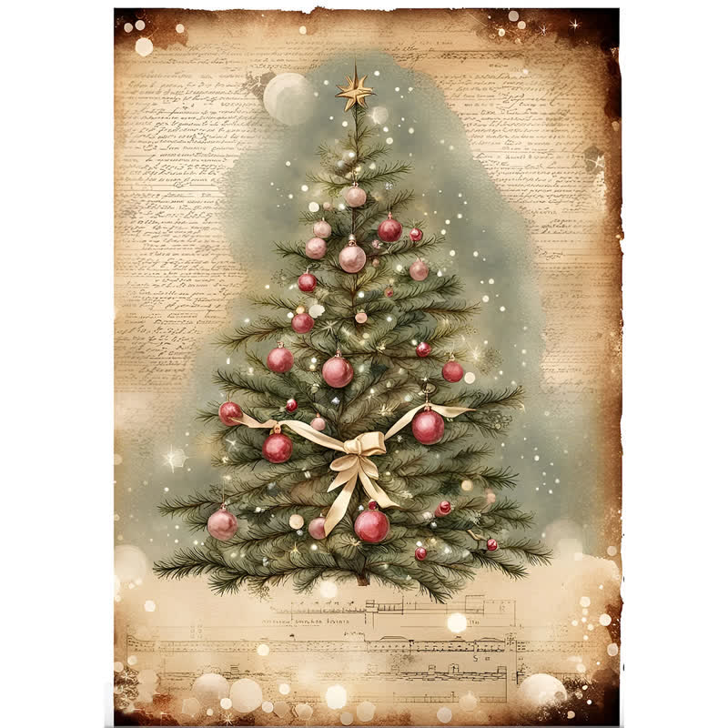 Rubbyoo Vintage Christmas Tree - Wooden Jigsaw Puzzle - A2 - Wooden Gift Packaging - image 0