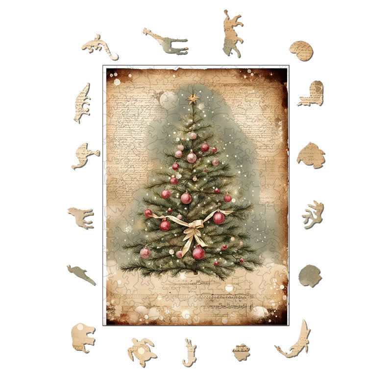 Rubbyoo Vintage Christmas Tree - Wooden Jigsaw Puzzle - image 1