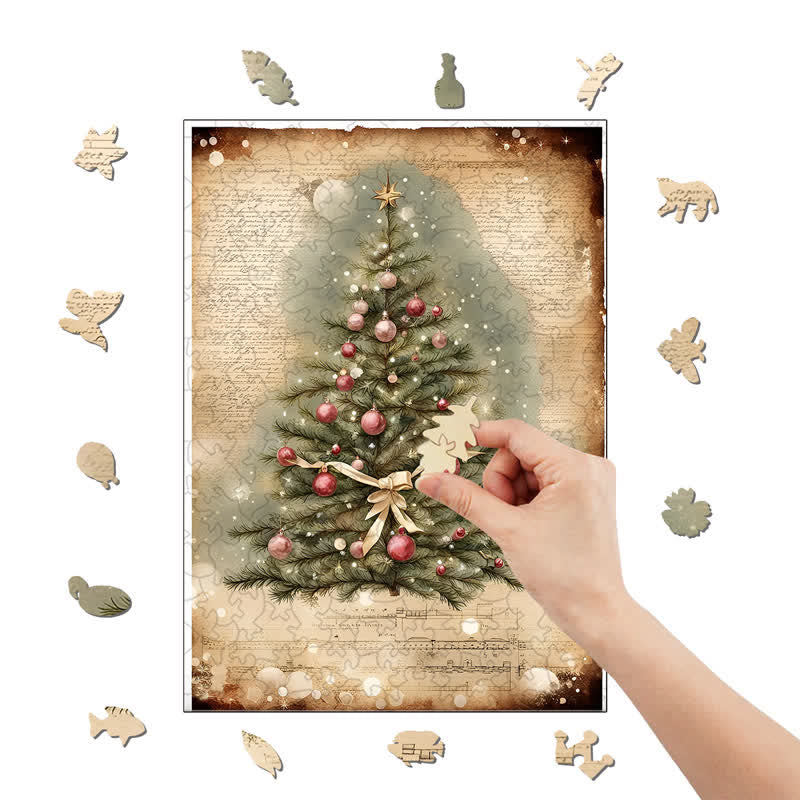 Rubbyoo Vintage Christmas Tree - Wooden Jigsaw Puzzle - image 8