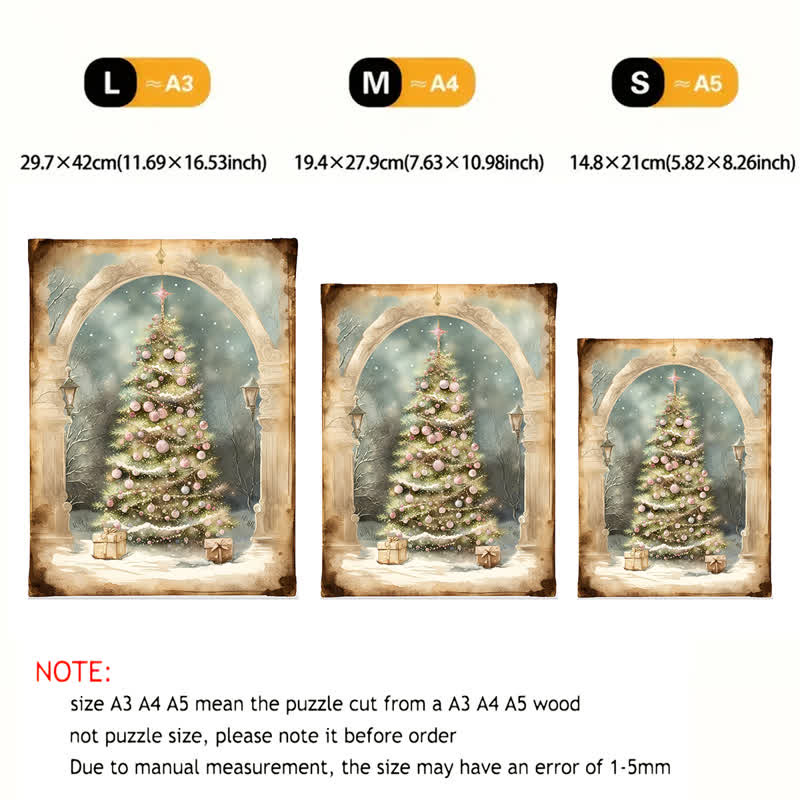 Rubbyoo Shabby Chic Pink Rose Christmas Tree - Wooden Jigsaw Puzzle - image 6