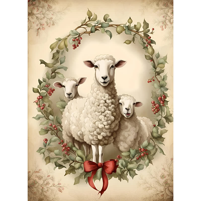 Rubbyoo Christmas Sheep - Wooden Jigsaw Puzzle - A2 - Wooden Gift Packaging - image 0