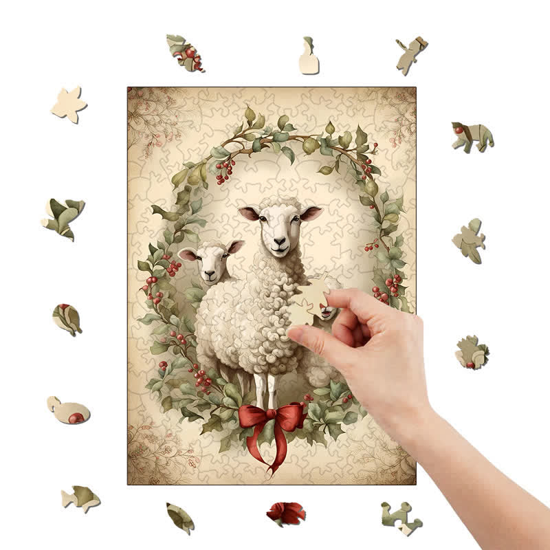 Rubbyoo Christmas Sheep - Wooden Jigsaw Puzzle - image 5