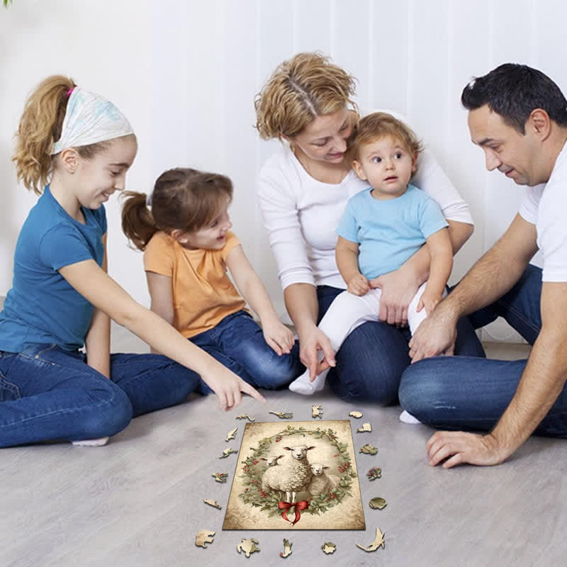 Rubbyoo Christmas Sheep - Wooden Jigsaw Puzzle - image 6