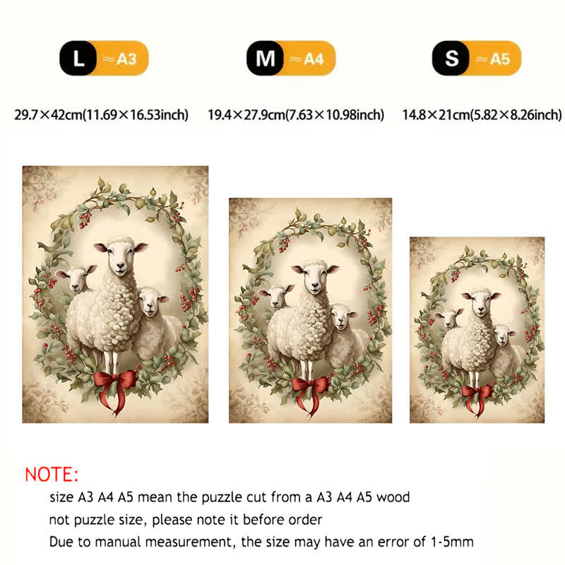 Rubbyoo Christmas Sheep - Wooden Jigsaw Puzzle - image 3