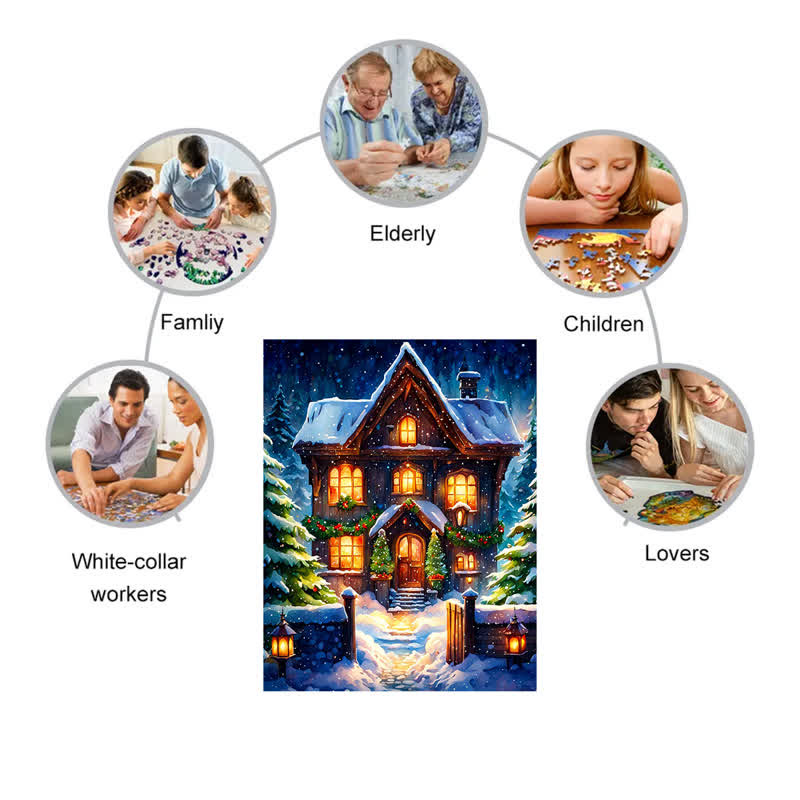 Rubbyoo Christmas Scene - Wooden Jigsaw Puzzle - image 2