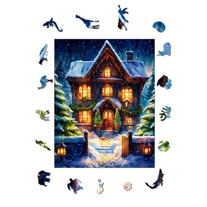 Rubbyoo Christmas Scene - Wooden Jigsaw Puzzle - image 1