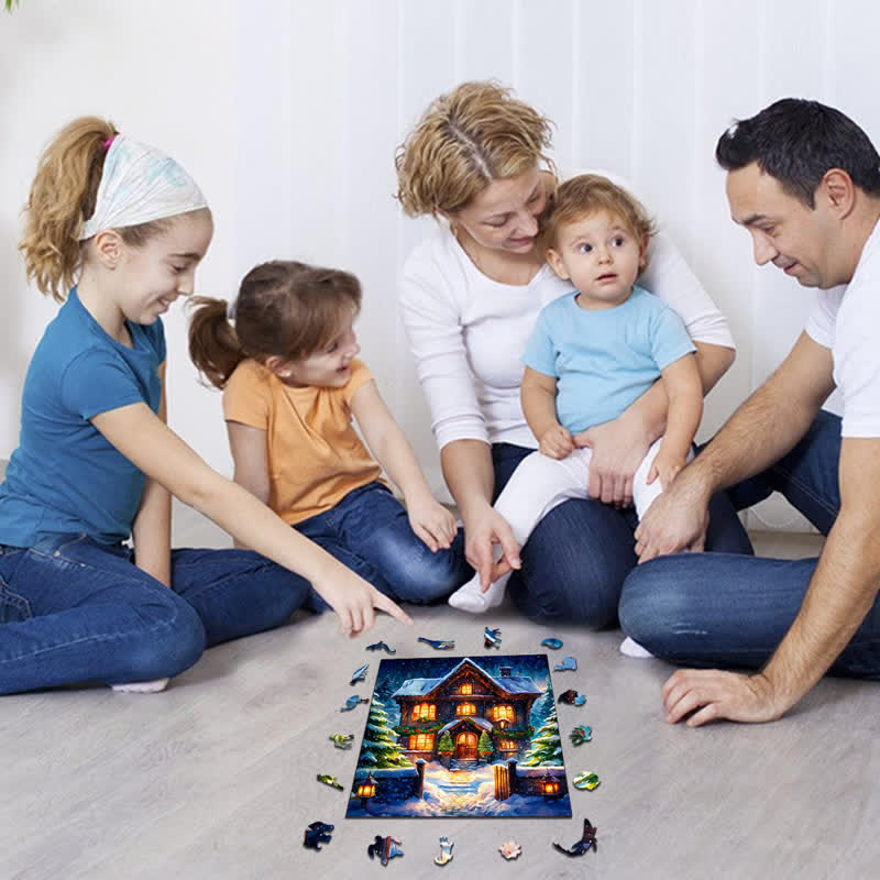 Rubbyoo Christmas Scene - Wooden Jigsaw Puzzle - image 3