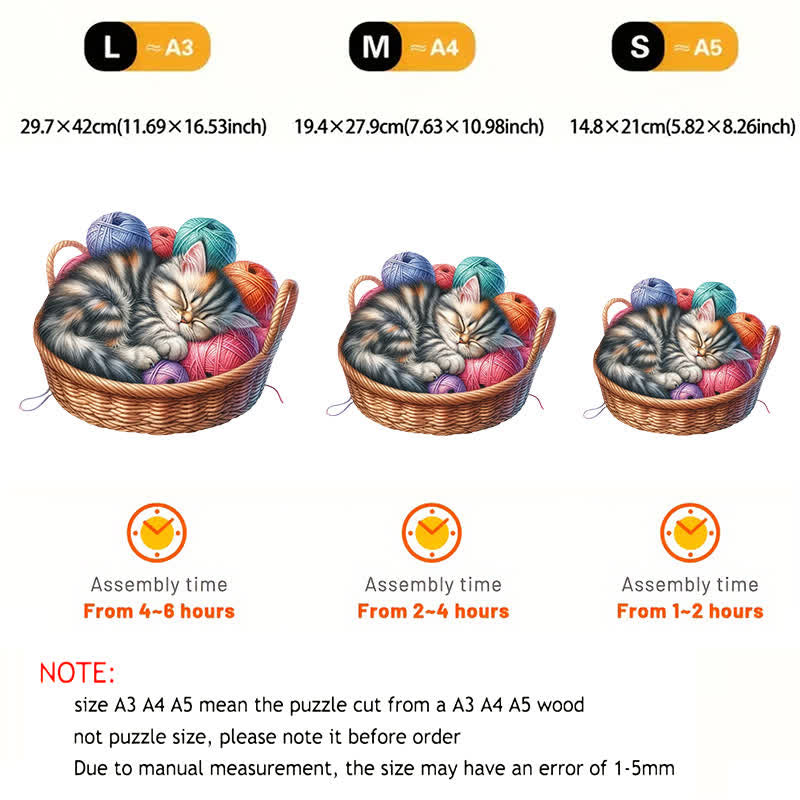 Kittens in Basket 1 - Wooden Jigsaw Puzzle - image 4