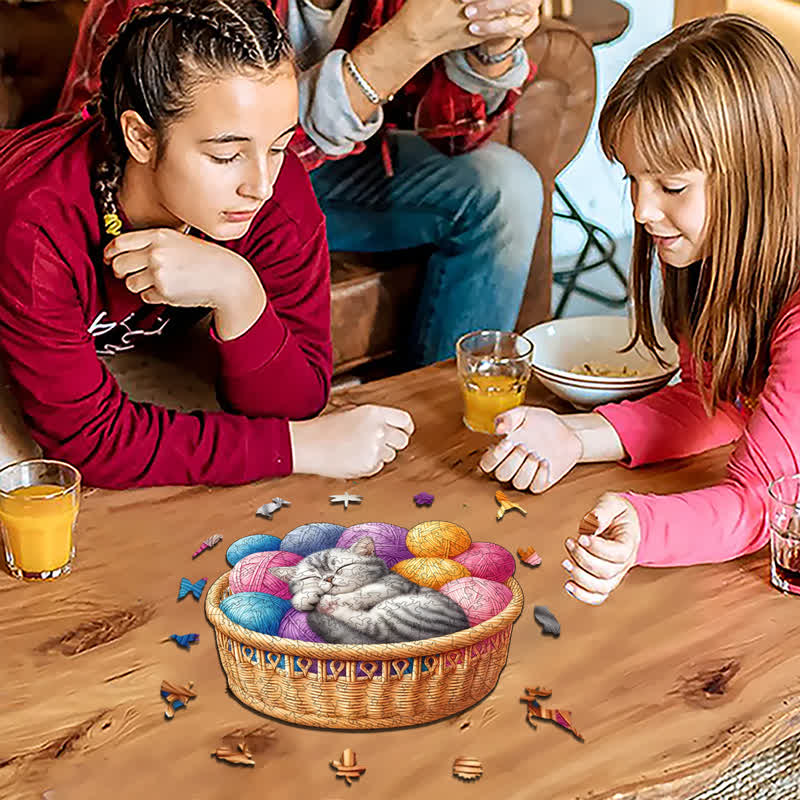 Kittens in Basket 3 - Wooden Jigsaw Puzzle - image 8