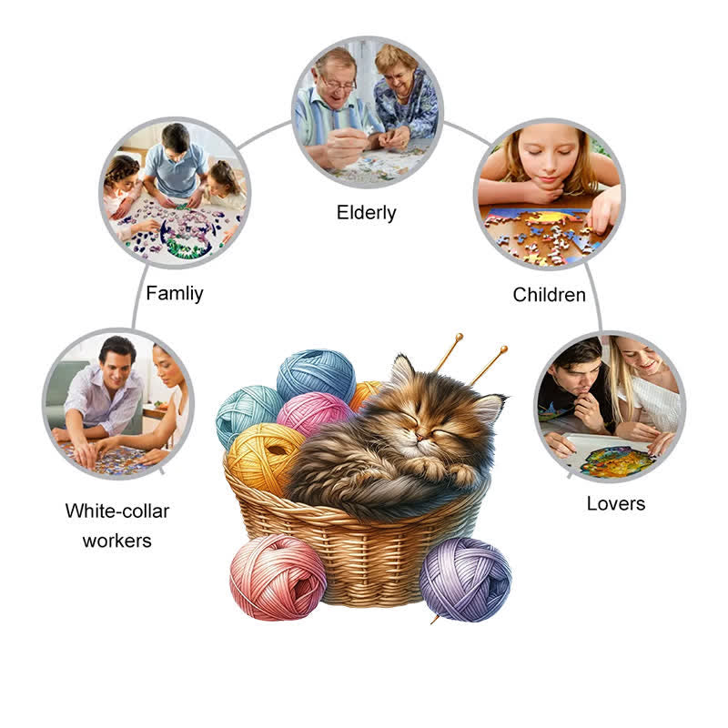 Kittens in Basket 2 - Wooden Jigsaw Puzzle - image 3