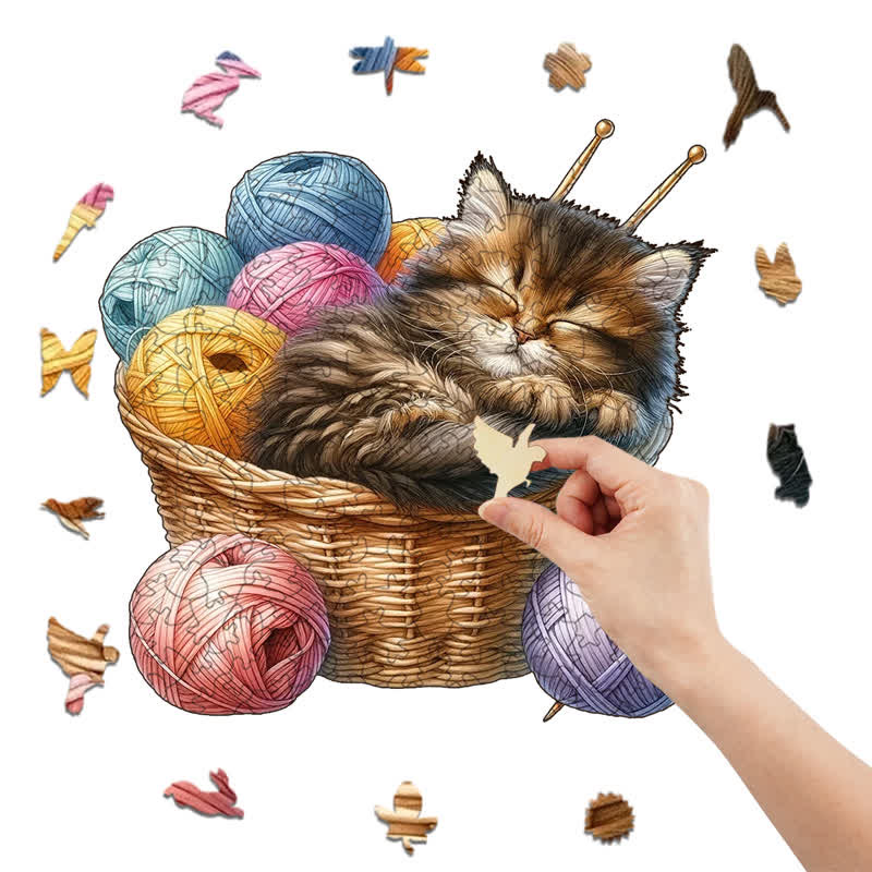 Kittens in Basket 2 - Wooden Jigsaw Puzzle - image 7