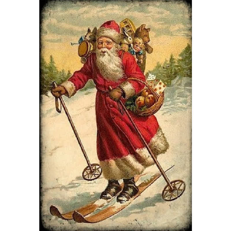 Rubbyoo Skiing Santa - Wooden Jigsaw Puzzle - A2 - Wooden Gift Packaging - image 0