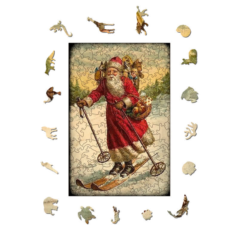 Rubbyoo Skiing Santa - Wooden Jigsaw Puzzle - image 3