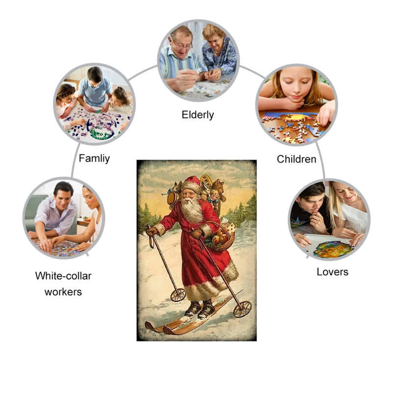 Rubbyoo Skiing Santa - Wooden Jigsaw Puzzle - image 2