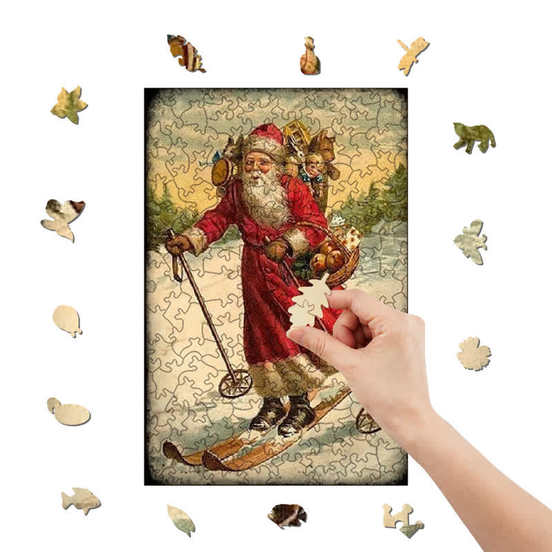 Rubbyoo Skiing Santa - Wooden Jigsaw Puzzle - image 1