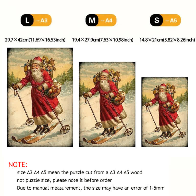 Rubbyoo Skiing Santa - Wooden Jigsaw Puzzle - image 6