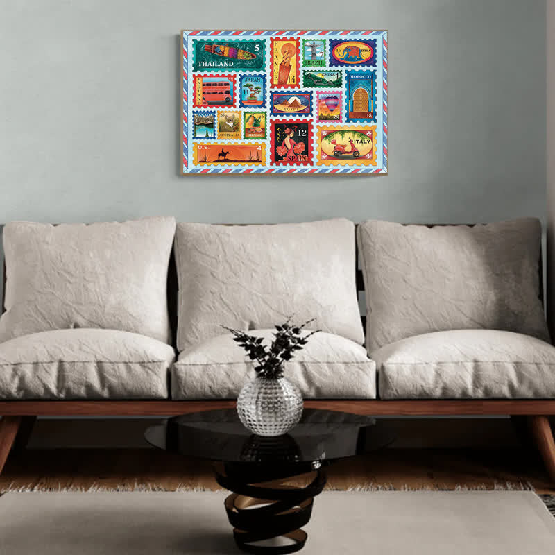 Rubbyoo Around the World in Stamps - Wooden Jigsaw Puzzle - image 3