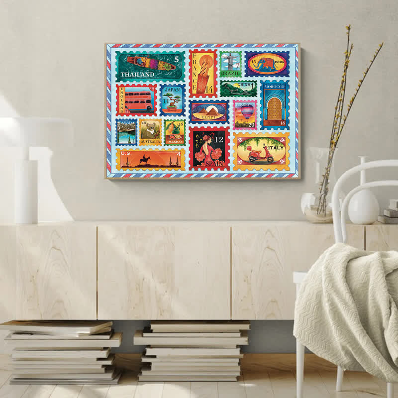 Rubbyoo Around the World in Stamps - Wooden Jigsaw Puzzle - image 6