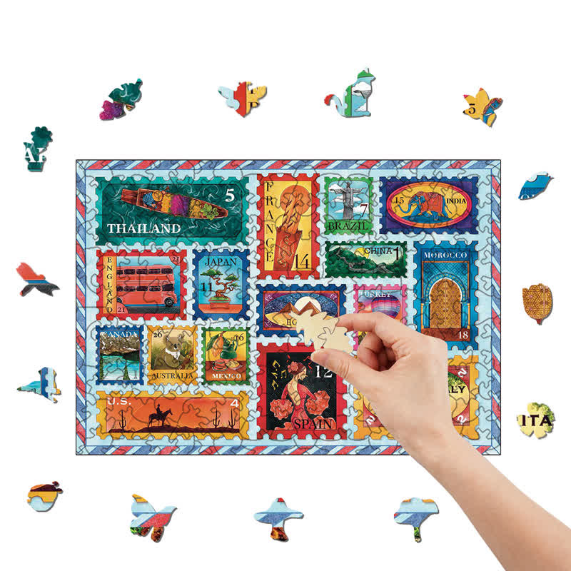 Rubbyoo Around the World in Stamps - Wooden Jigsaw Puzzle - image 7