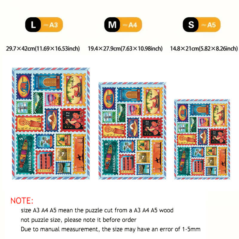 Rubbyoo Around the World in Stamps - Wooden Jigsaw Puzzle - image 8