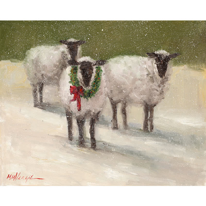 Rubbyoo Lambs With Wreath - Wooden Jigsaw Puzzle - A2 - Wooden Gift Packaging - image 0